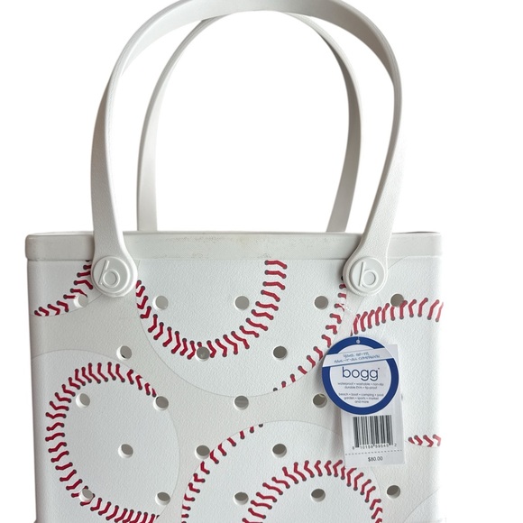 BOGG BAG Handbags - Bogg White Baseball Tote Medium Bag